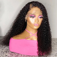 Perruque de cheveux humains 100% vierges bruts birmans à cuticules alignées, bouclés, avec dentelle frontale HD, longue, à ondulations profondes et bouclées