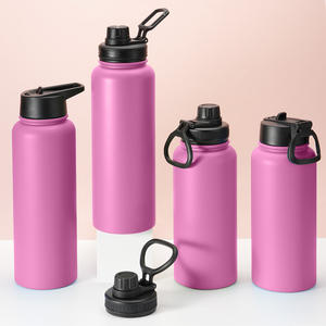 Logo personalizzato in acciaio inox vuoto 32oz bottiglia da palestra con coperchio di paglia isolato bottiglia da palestra per bevande fredde - Product Image 2