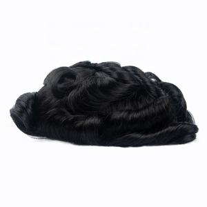 Sistema Capilar Masculino con Nudo Único, Toupee de PU Transpirable con Base de Encaje, Línea de Cabello Natural, Cabello Humano Rizado Negro para Cabello Fino - Product Image 3