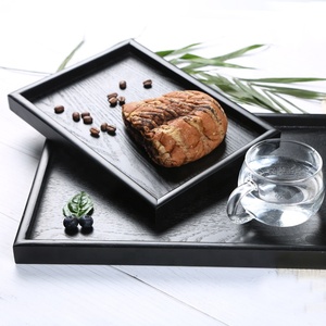 Logo personalizzato <span class=keywords><strong>vassoio</strong></span> in <span class=keywords><strong>legno</strong></span> <span class=keywords><strong>nero</strong></span> per tazza da tè rettangolare Design inciso per Hotel SPA salone di bellezza piatti per servire alla rinfusa - Product Image 4