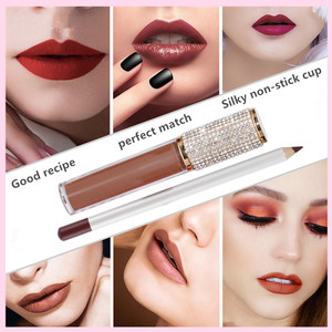 Delineador de Labios y Brillo Labial 2 en 1 al por Mayor de Marca Privada, Resistente al Agua, Vegano, Acabado Mate y Terciopelo, Set de Brillo Labial y Delineador de Labios - Product Image 3