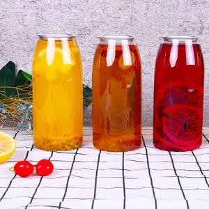 All'ingrosso 250ml bottiglie Pop in alluminio trasparente coperchio su misura per la Soda succo di plastica uso di tè-per bevande a buon mercato prezzo - Product Image 3