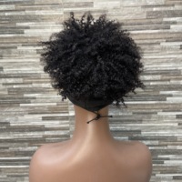 Perruque YWhair Ice Ribbon Elf, coupe Pixie, bouclée, ondulée afro, naturelle, brésilienne, densité 150%, plusieurs couleurs, fabriquée à la machine, en cheveux humains