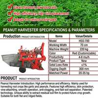 Récolteuse d'arachides automotrice anti-colmatage à vibration, largeur de travail de 700 mm pour la récolte d'arachides sur petites exploitations agricoles