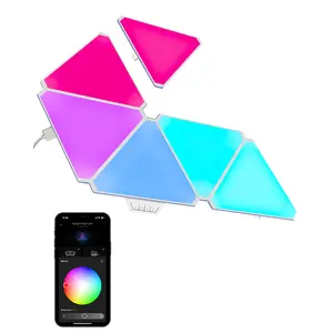 Painéis de luzes triangulares, painéis de luzes com controle inteligente led rgb, sincronização de voz com google, samsung, amazon alexa