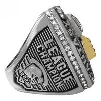 Bague de championnat de football fantastique FFL 2022, collection de fans, ensemble de coquillages, alliage plaqué argent 925, naturel