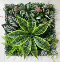 Plantes murales artificielles résistantes aux UV 50x50 cm, type arbre, pour intérieur/extérieur, toile de fond décorative en herbe, fausse plante de type floral pour usage extérieur
