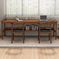 Bureau long pour deux personnes, moderne, simple, en bois massif, pour ordinateur, bureau d'étude pour étudiants