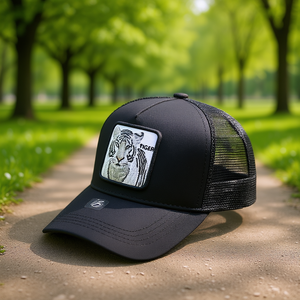 Cappello Trucker con Ricamo Tigre, Tessuto a Rete, Unisex, 6 Pannelli, Traspirante, Impermeabile, Primavera-Estate, Casual, per Adulti - Product Image 2