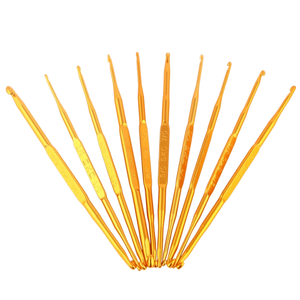 Crochet double tête en oxyde d'aluminium doré pour tricot de pulls et outils de tricotage à la maison. - Product Image 1