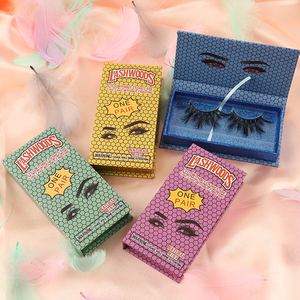 Square empty paper luxury drawer packaging gold stamping logo pink eyelash box - Product Image 6