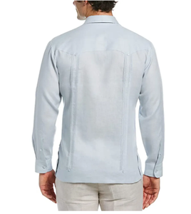 Venta caliente Casual de <span class=keywords><strong>manga</strong></span> <span class=keywords><strong>larga</strong></span> Guayabera camisa Chemise Cubaine <span class=keywords><strong>para</strong></span> hombres - Product Image 4