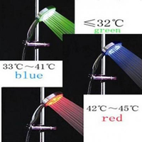 Pommeau de douche LED à contrôle de température, 3 couleurs changeantes, économie d'eau, 3 modes de jet avec inverseur, finition chromée, pierres minérales
