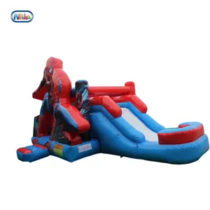 वाणिज्यिक पीवीसी पानी स्लाइड नई डिजाइन महल स्पाइडरमैन Inflatable उछाल घर