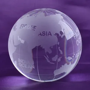 MH-SJ079 verre clair globe globe de cristal presse-papiers