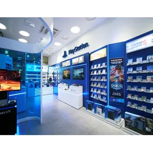 Blauw Play Station Boutique Winkel Interieur Display Meubels Met Gratis Ontwerp