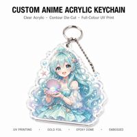 Porte-clés personnalisé en acrylique Anime, 2 mm, impression UV vif, chaîne serpent, faible MOQ, prix usine, impression d'illustration personnalisée