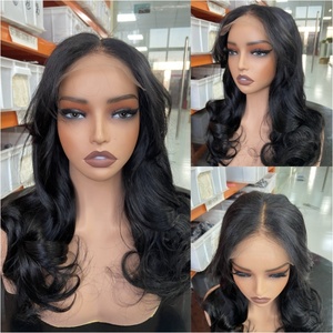 Perruque en <span class=keywords><strong>cheveux</strong></span> Remy cambodgiens en gros, sans colle, lisse, dégradée, HD, pré-épilée, avec ligne de <span class=keywords><strong>cheveux</strong></span> naturelle pour femmes - Product Image 3