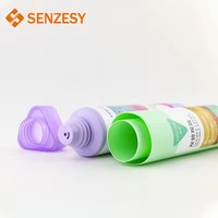SENZESY 80ml Kemasan Krim Tone Up PE Custom Logo Dengan Tutup Ulir Cetak UV Kemasan Kosmetik BB Cream Selang Tahan Lama Dapat Diremas