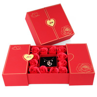 Collier Cœur d'Amour Éternel avec Rose Véritable Préservée – Cadeau Fête des Mères pour Maman, Anniversaire pour Femme