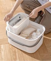Panier à linge sale en forme de rotin en plastique facile à utiliser et panier à linge en plastique panier de rangement pour vêtements sales