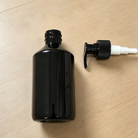 Vente flash - Bouteille de shampooing en PET de 320 ml, bouteille en plastique ronde ambrée avec pompe à lotion pour le lavage du corps, soins personnels, OEM personnalisé