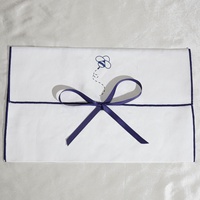 Sac à poussière imprimé logo personnalisé de luxe pochette enveloppe en sergé de coton pour vêtements robe stockage cadeau robe sac à main poussière sac en mousseline