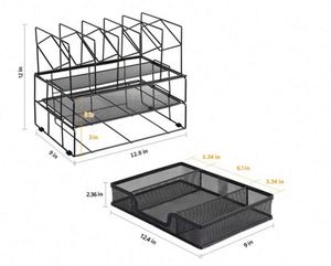 <b>Metal</b> Mesh Office Supplies Desk Organizers and Accessories Multi-Purpose Desktop Organizer <b>File</b> Organizer - Product Image 2