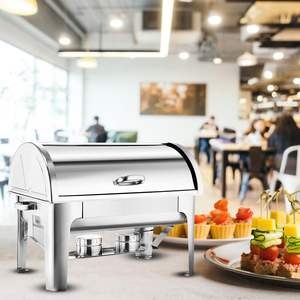 DB Full Size 9L Stainless Steel Roll Top Chafing Dish <b>Food</b> <b>Warmer</b> Serving <b>Tray</b> - Product Image 2