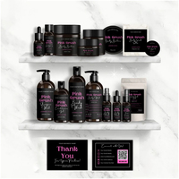 Emballage cosmétique Ensemble complet Style étiquette personnalisée autocollant feuille d'or impression par transfert UV étiquette autocollant style d'emballage pour les entreprises