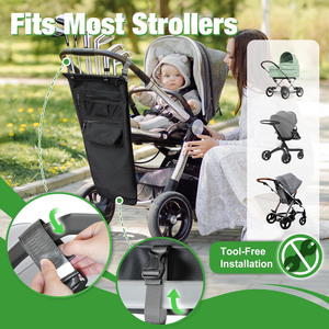 Organizer da Golf Pieghevole per Passeggino: Borsa da Golf con Tasche Laterali, Tracolla e Gancio per Asciugamano e Guanti - Product Image 4