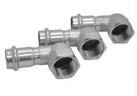 Raccord à sertir SS304/SS316L 90° °   Raccord coudé à filetage femelle pour tuyau