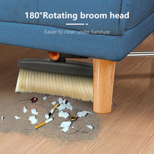Ensemble Balai et Pelle à Poussière Droit et Pliable avec Manche Ergonomique Rotatif à 180° <span class=keywords><strong>pour</strong></span> Nettoyer sous les Meubles - Product Image 2