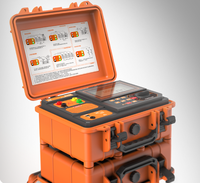 Testeur de résistance à la terre multifonction à double pince 0,000 à 200 kOhm, résistivité du sol 0,001 V à 600 V, 4 fils, boîtier 200 kg, USB