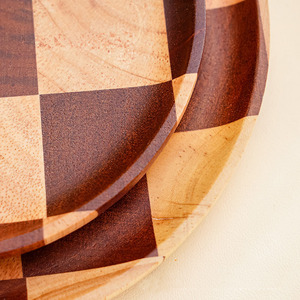 Acacia Wood square Checkerboard Cake <b>Plate</b> Cake Stand Serving Tray Dessert Platter Display <b>Rack</b> Cutting Board Pastoral - Product Image 4