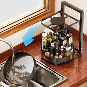 Support de Rangement Rotatif à 360 Degrés pour Épices et Condiments, Organisateur de Bouteilles d'Assaisonnement Circulaire pour <span class=keywords><strong>Coin</strong></span> de Comptoir de Cuisine - Product Image 4