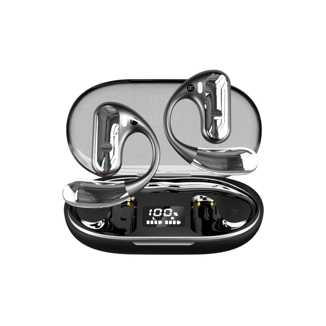 Ear Hook Wireless Blue Tooth Earbuds, 10H Playback Time Over Ear Headphones, IPX5 Waterproof  Earphones with Digital Display
