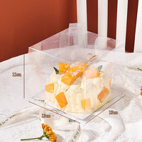 Emballage de boîte à fleurs pour petit gâteau Boîte à fleurs transparente de luxe personnalisée pour mariage et anniversaire et Mini boîte à bouquet de gâteau avec poignée