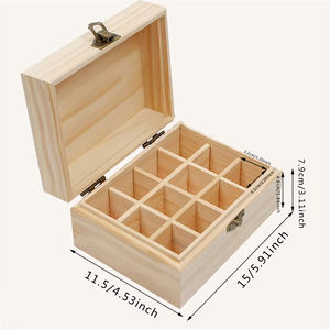 Boîte de rangement en bois pour huiles essentielles 12_25 grilles, flacon d'huile essentielle de 5-15 ml, présentoir pour flacon de parfum, organisateur de flacons en bois - Product Image 6