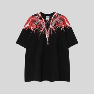 Oversized <b>Black</b> Graphic Feather <b>Wings</b> Streetwear Tee Urban Designer Style T-Shirt - Product Image 6