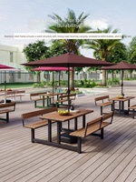 Ensemble table et chaises en fer forgé monobloc, minimaliste et moderne, avec dossier, démontable, pour l'extérieur, idéal pour les patios et les salons de thé