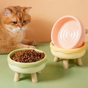 Bols surélevés 2-en-1 pour animaux de compagnie, antidérapants, mignons, en forme de donut, pour nourriture et eau, avec support - Product Image 1