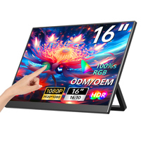Monitor Portátil con Pantalla Táctil de 14, 15.6 y 16 Pulgadas, con HDR, Panel IPS Tipo C, Full HD, Altavoz Integrado para Laptop y Teléfono