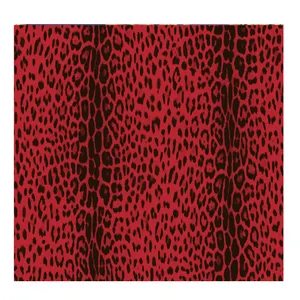 Red Leopard Design Custom Printed Satin Stretch Silky Silk Like Polygon Satin Fabric For Dresses