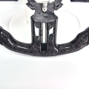Volant sport en fibre de carbone forgée pour <span class=keywords><strong>Mustang</strong></span> <span class=keywords><strong>2014</strong></span>, avec sangle en daim, cuir perforé, amélioration personnalisée - Product Image 3
