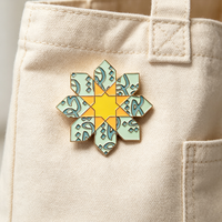 Broche vintage personnalisée à motif géométrique islamique étoile hexagramme, épingles de revers en métal émaillé souple pour décoration vestimentaire et cadeau