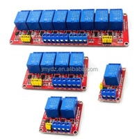 Module relais 2 canaux 5V 12V 24V avec carte rouge, isolation optocoupleur, sortie à déclenchement par niveau haut/bas