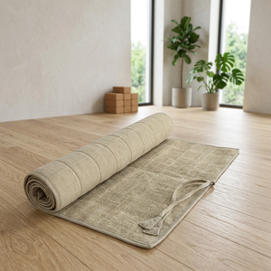High Quality 3 Layer <b>Hemp</b> Cotton Yoga Mat 6mm Thick 30x78 Inch Extra Long Eco-Friendly Sustainable Non-Toxic Non-Allergic 1.4kg - Product Image 1
