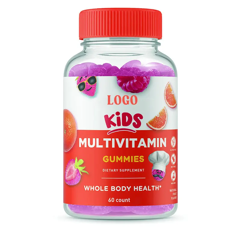 Helal şeker ücretsiz Gummies Multivitamin sakızlı çocuklar için C vitamini D3 çinko Omega 3 şeker bağışıklık sistemi sakızlı