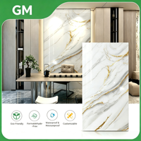 Panneau composite de décoration murale en marbre sans formaldéhyde 1220*2440mm, type feuille de marbre pour la décoration murale de la chambre et du salon